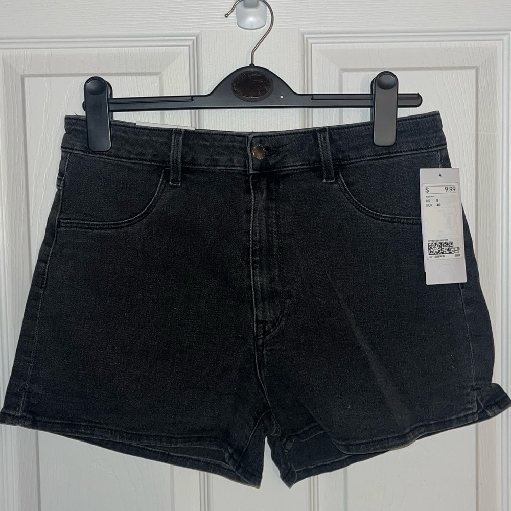 H&M High Waist Stretch Denim Shorts